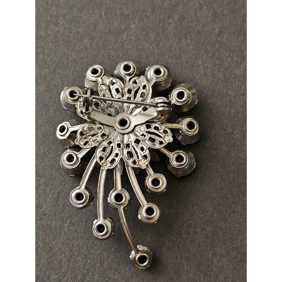 Vtg Starburst Fireworks Aurora Borealis Rhinestones Brooch 1950s-60s Stunning - Picture 3 of 6